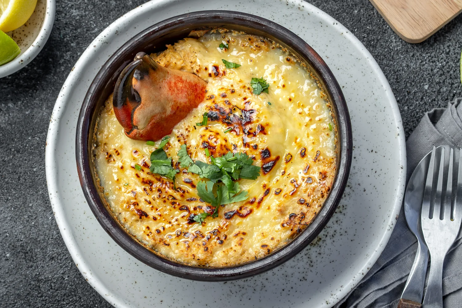 Gourmet Rouge - European Cuisine - Baked Fish Gratin with Seafood and Creamy White Wine Sauce